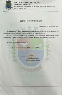 DECRETO LEGISLATIVO Nº 06/2025