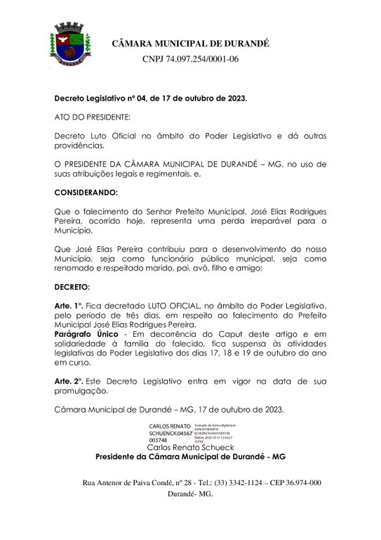 Decreto Luto Decreto Luto