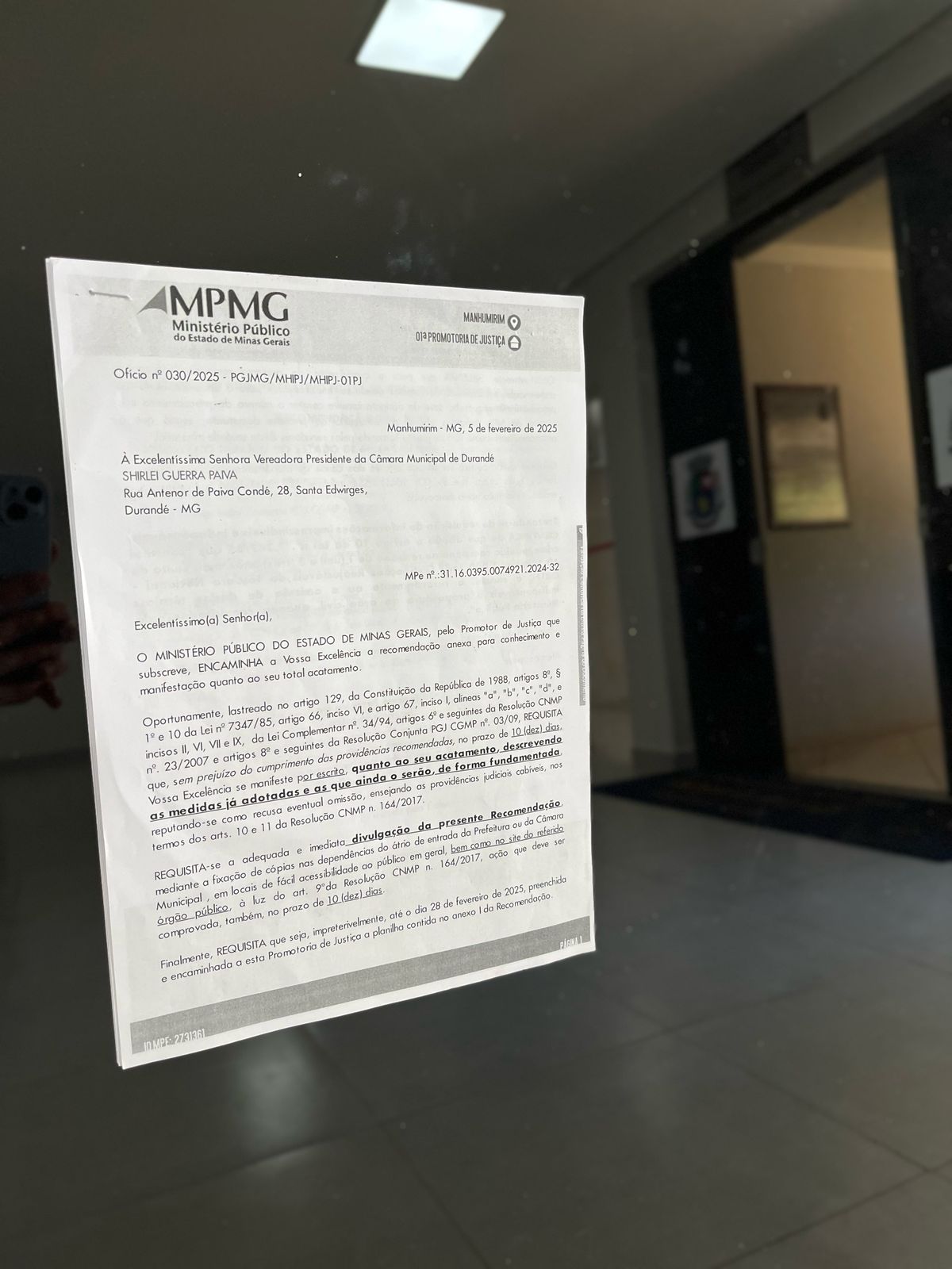 OFICIO MPMG Nº 030/2025