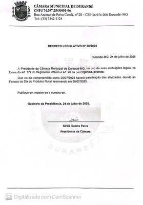 DECRETO LEGISLATIVO Nº 08/2025